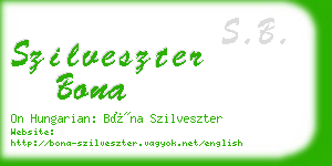 szilveszter bona business card